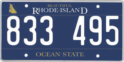 RI license plate 833495
