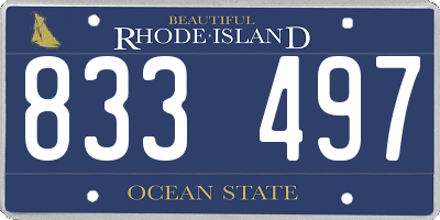 RI license plate 833497