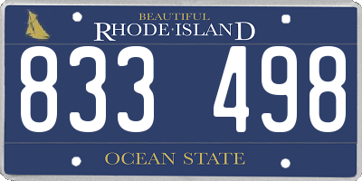 RI license plate 833498