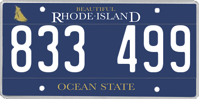 RI license plate 833499