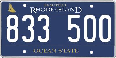 RI license plate 833500