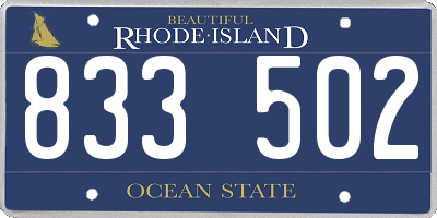RI license plate 833502