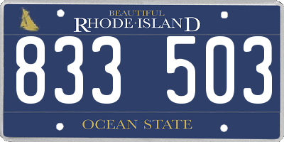 RI license plate 833503