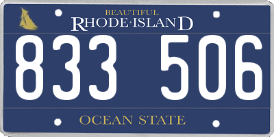 RI license plate 833506