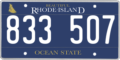 RI license plate 833507
