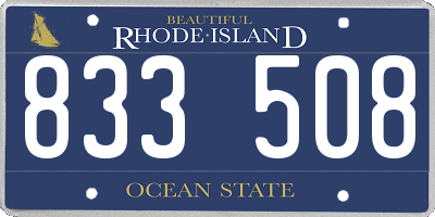 RI license plate 833508