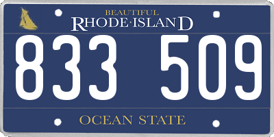 RI license plate 833509