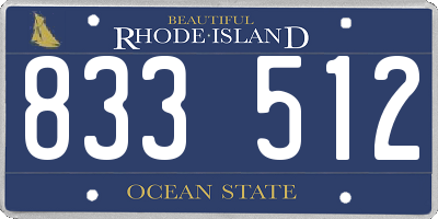 RI license plate 833512