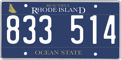 RI license plate 833514