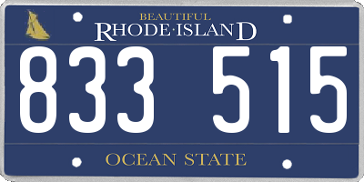 RI license plate 833515