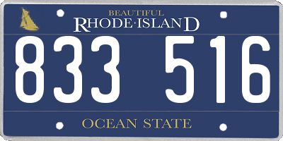 RI license plate 833516