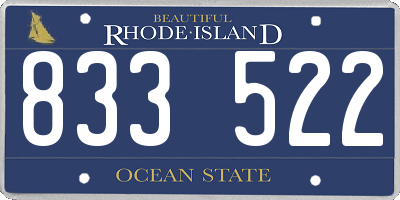 RI license plate 833522