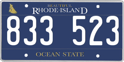 RI license plate 833523