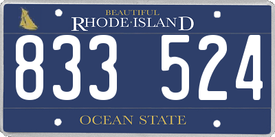 RI license plate 833524
