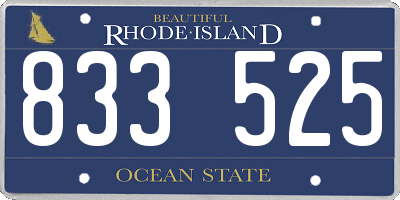 RI license plate 833525