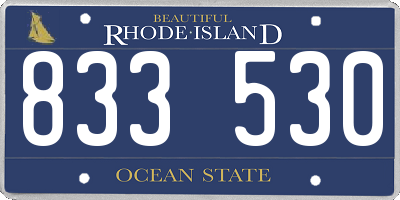 RI license plate 833530
