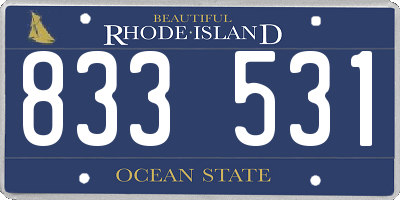 RI license plate 833531