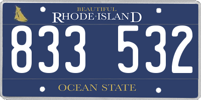 RI license plate 833532