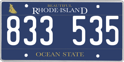 RI license plate 833535