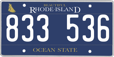 RI license plate 833536