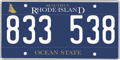 RI license plate 833538