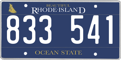 RI license plate 833541