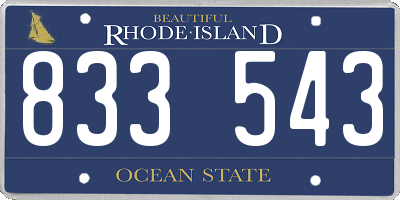 RI license plate 833543