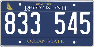 RI license plate 833545