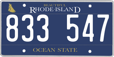 RI license plate 833547