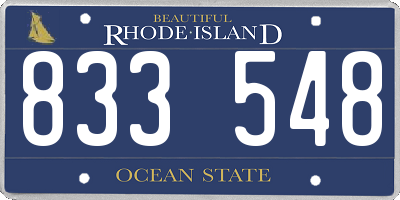 RI license plate 833548