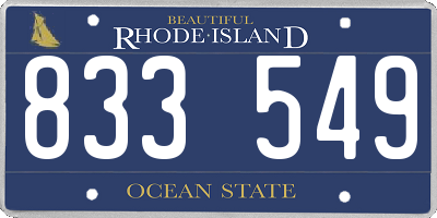 RI license plate 833549