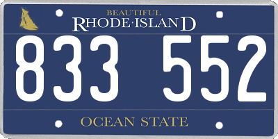 RI license plate 833552
