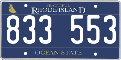 RI license plate 833553