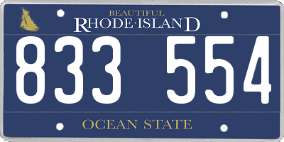 RI license plate 833554