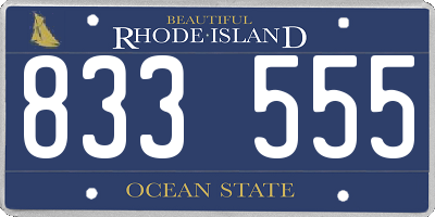 RI license plate 833555