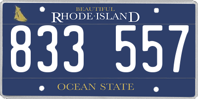 RI license plate 833557