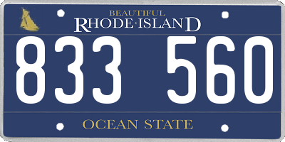 RI license plate 833560
