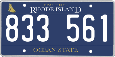 RI license plate 833561