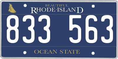 RI license plate 833563