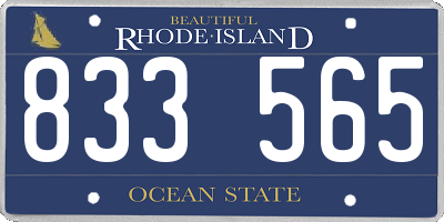 RI license plate 833565