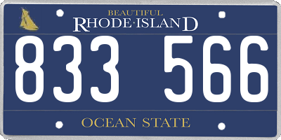 RI license plate 833566