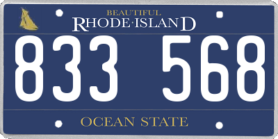 RI license plate 833568
