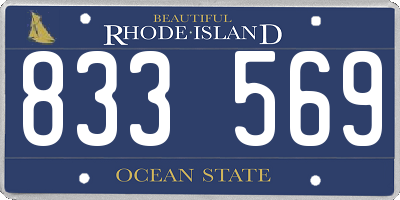 RI license plate 833569