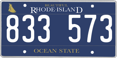RI license plate 833573