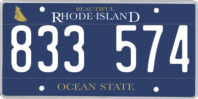 RI license plate 833574