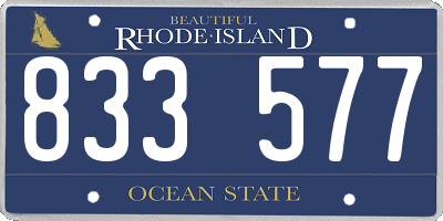 RI license plate 833577