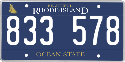RI license plate 833578