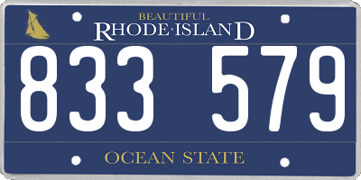 RI license plate 833579