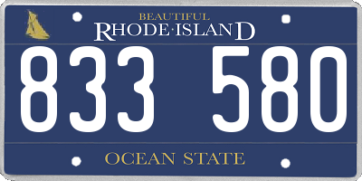 RI license plate 833580