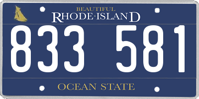 RI license plate 833581